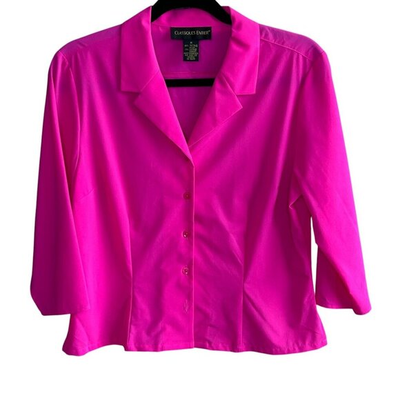 Classiques Entier Vintage Fuchsia Pink Blouse Size Medium - Picture 1 of 5